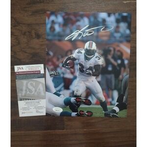 Ricky Williams Miami Dolphins former NFL player autographed 8 x 10 photo JSA Coa